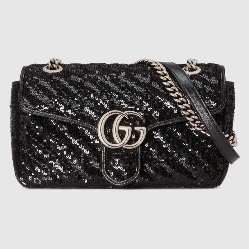 Gucci GG Marmont Small Matelasse  Shoulder Bag 443497 Black